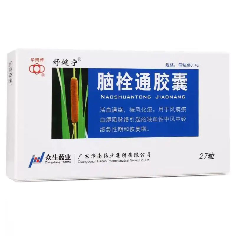 脑栓通胶囊, Naoshuantong Jiaonang, Nao Shuan Tong Jiao Nang, 0.4g*27 Capsules, Natural Herbal Formula for Stroke Recovery & Blood Circulation Support