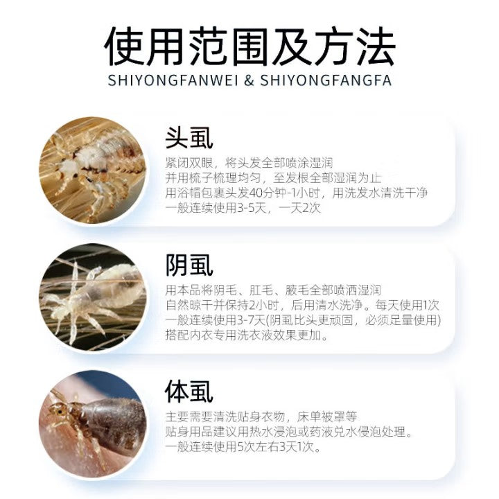 复方百部酊喷剂, Fufang Baibuding Penji, спрей-настойка Radix Stemonae, 50 мл, для лечения головных, лобковых, платяных вшей и других паразитарных инфекций